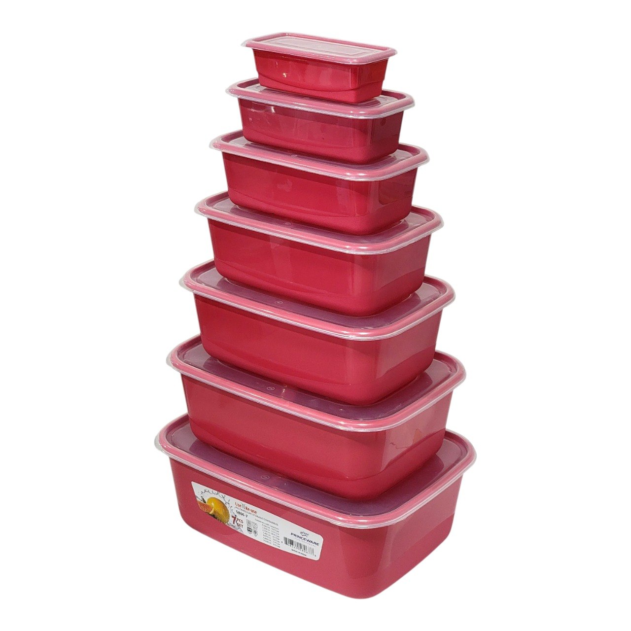 SET DE RECIPIENTES PANAS PARA ALIMENTOS HERMETICOS APILABLES 7PCS PRINCEWARE