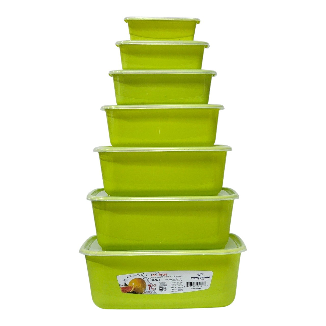 SET DE RECIPIENTES PANAS PARA ALIMENTOS HERMETICOS APILABLES 7PCS PRINCEWARE