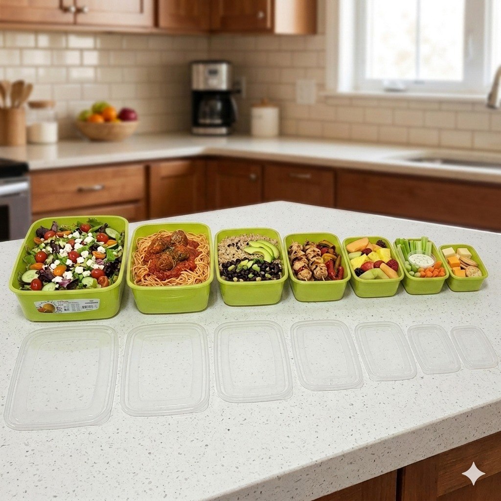 SET DE RECIPIENTES PANAS PARA ALIMENTOS HERMETICOS APILABLES 7PCS PRINCEWARE
