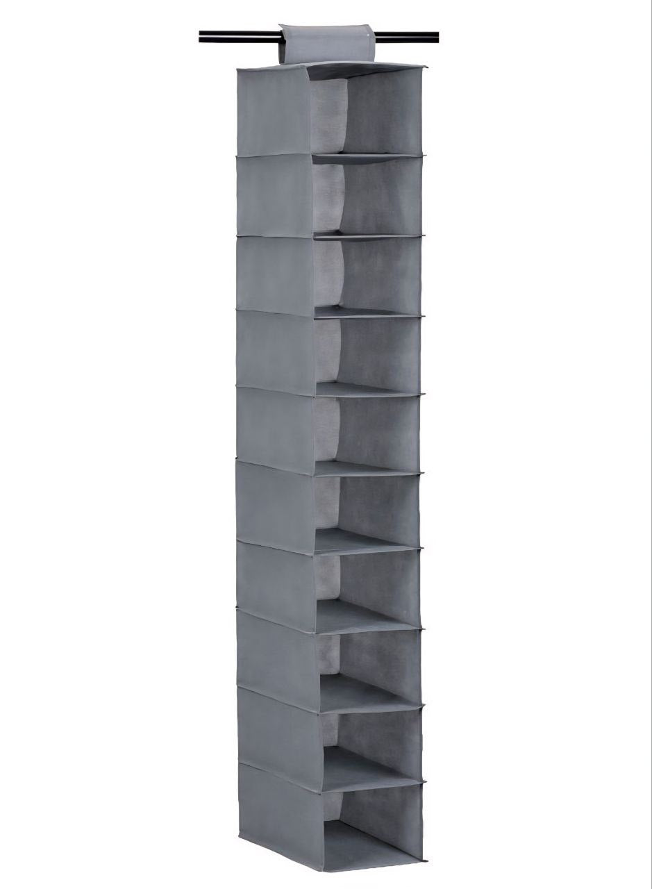 ORGANIZADOR PARA ROPERO RESISTENTE A LA HUMEDAD DE 10 ESPACIOS DURADEROS COLOR GRIS 30X15X120CM BENELI HOME