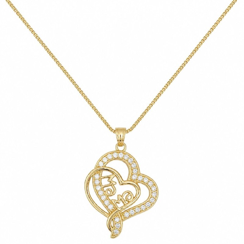 GARGANTILLA DE ENCHAPE PARA DAMA CON DISEÑO DE CORAZON 3.2CM