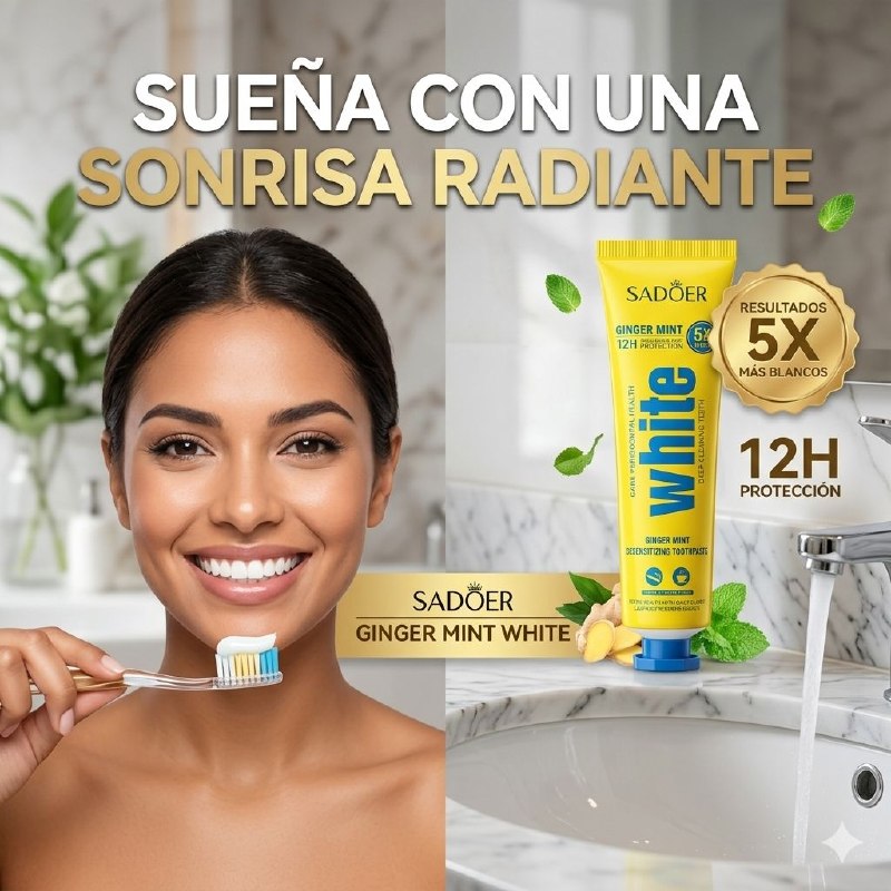 PASTA DE DIENTES DE MENTA Y JENGIBRE PARA DIENTES SENSIBLES DE LIMPIEZA PROFUNDA SADOER 30G