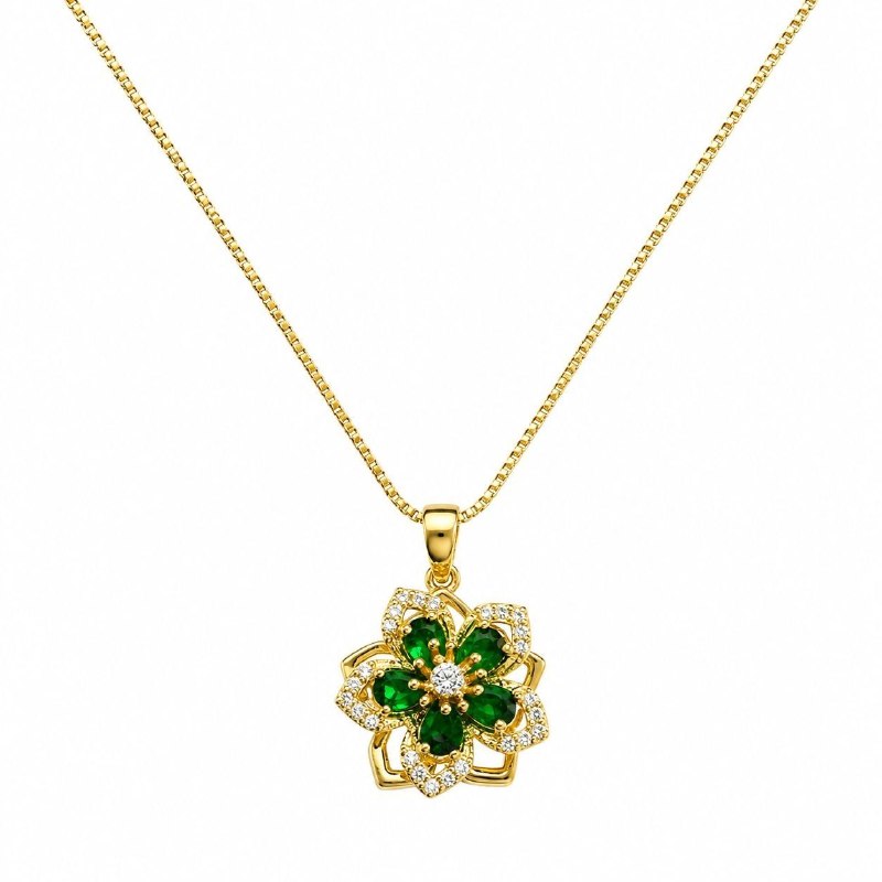 GARGANTILLA DE ENCHAPE PARA DAMA CON DISEÑO DE FLOR 2.3CM