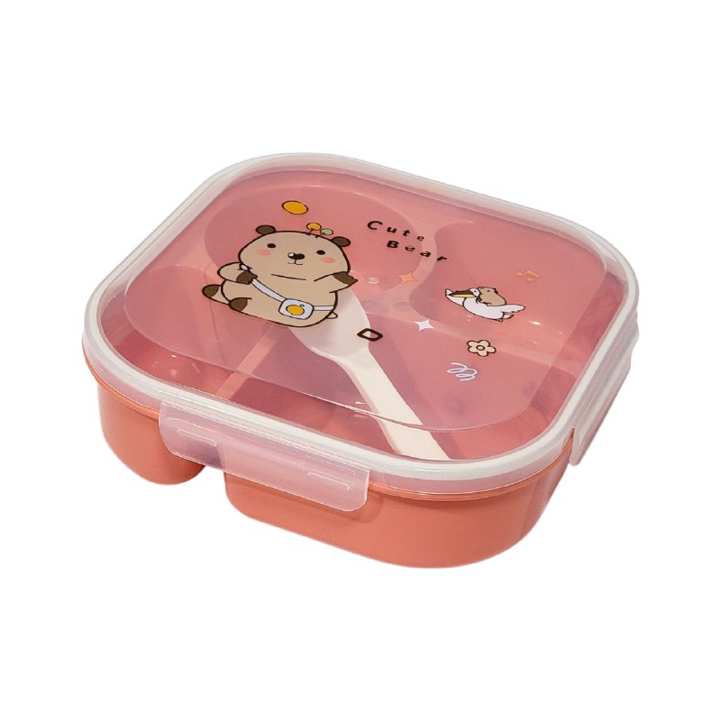 RECIPIENTE PANA PARA ALIMENTOS INFANTIL DE 4 COMPARTIMIENTOS CON TENEDOR BENELI HOME 21X21X6CM