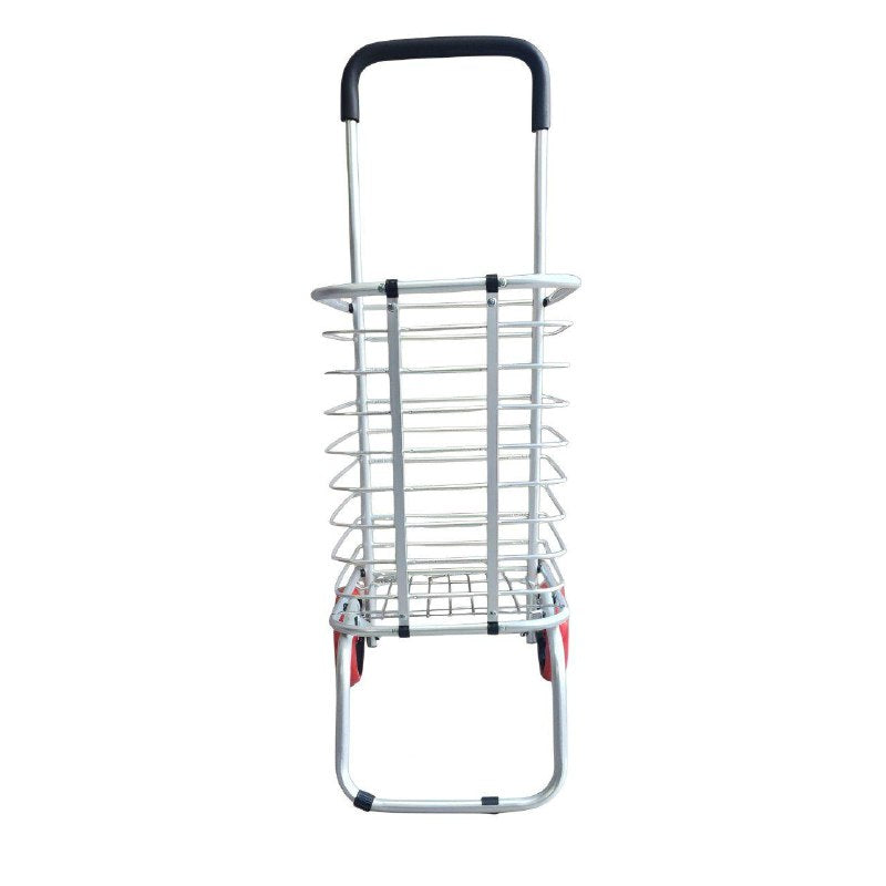 ORGANIZADOR CARRITO DE COMPRAS PLEGABLE METALICO CON RUEDAS, PARA IR AL SUPERMERCADO, AGUANTA 50KG 90X30X40X33X19CM