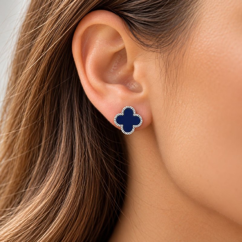 ARITOS DE ENCHAPE PARA DAMA CON DISEÑO DE FLOR 1CM (DUPE DE VAN CLEEF)