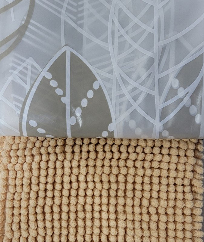 CORTINA DE DUCHA EN SET DE 2 PIEZAS TAPETE 40X60CM, CORTINA Y GANCHOS 180X180CM BENELI HOME