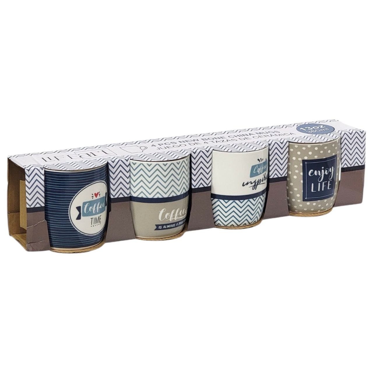 SET DE TAZAS DE CERAMICA 4PCS LIFEART360ML