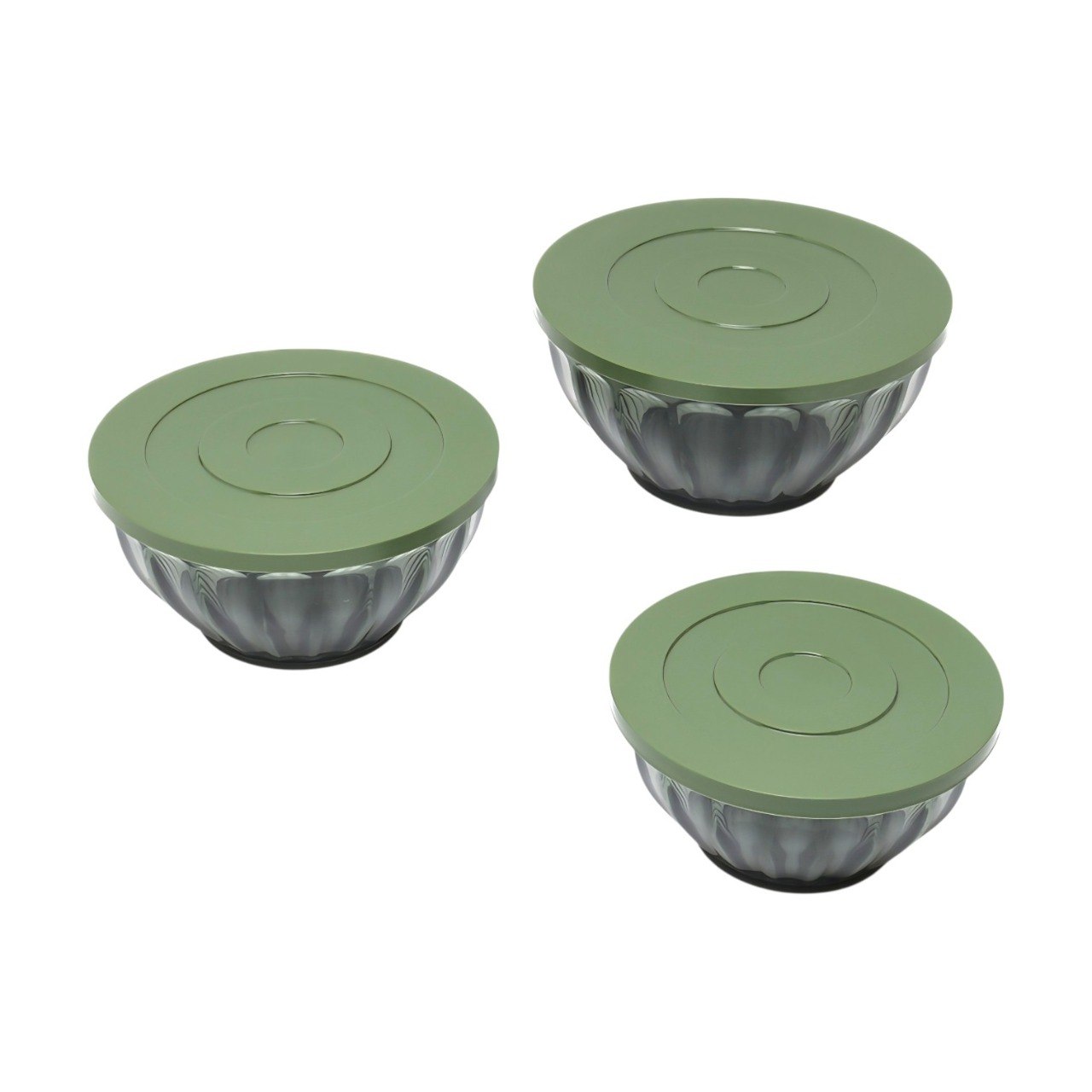 SET DE TAZONES ENSALADERAS CON TAPA HERMETICA DE PLASTICO DE ALTA RESISTENCIA 3PCS WINDROSE