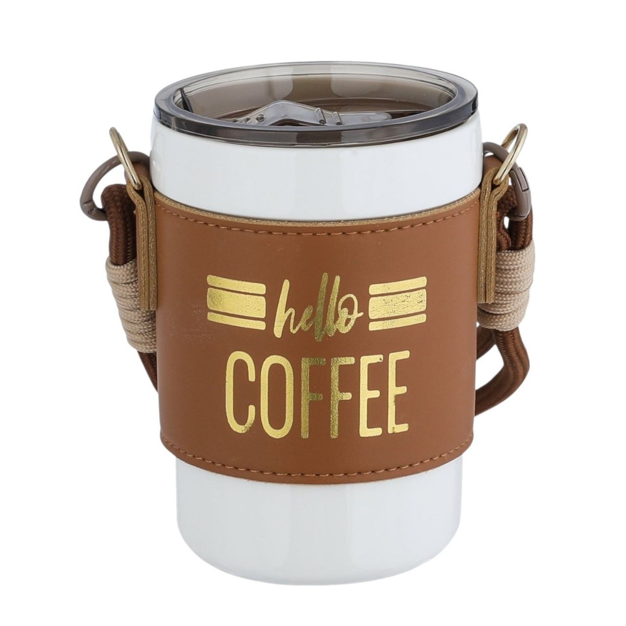 TAZA DE VIAJE DE PORCELANA CON FUNDA PROTECTORA TERMICA ESTILO URBANO LIFE ART 420ML