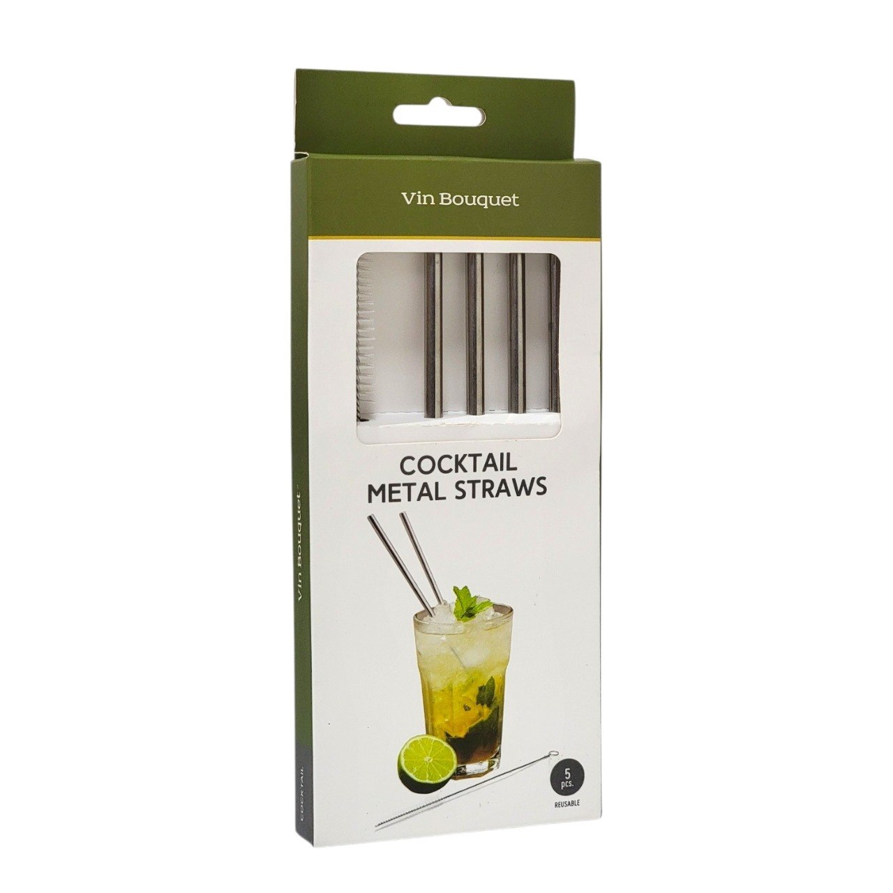 SET DE PAJILLAS METALICAS CON CEPILLO DE LIMPIEZA 5PCS VIN BOUQUET