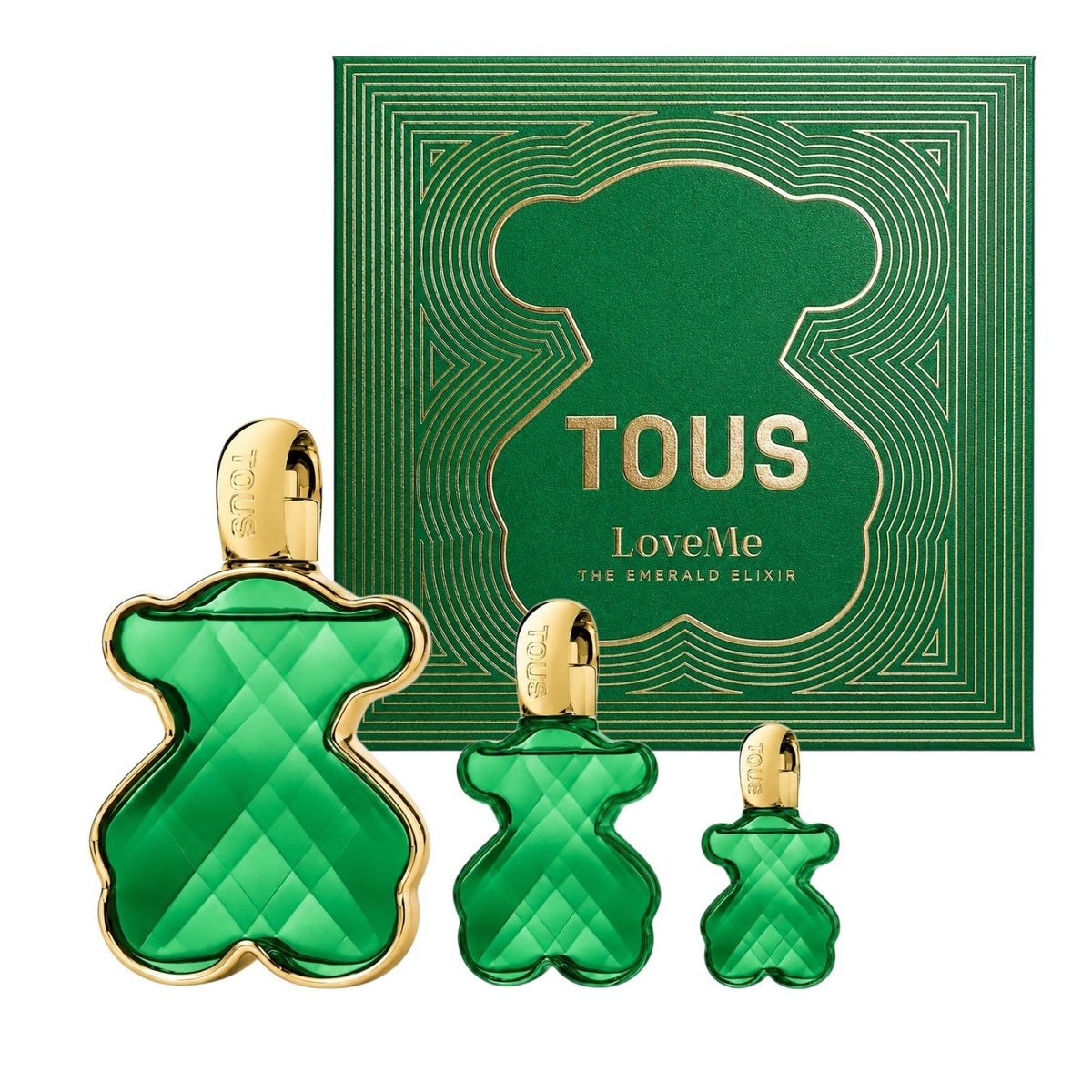 SET TOUS LOVE ME THE EMERALD ELIXIR PARFUM 90ML PARFUM 15ML PARFUM 4.5ML (M)