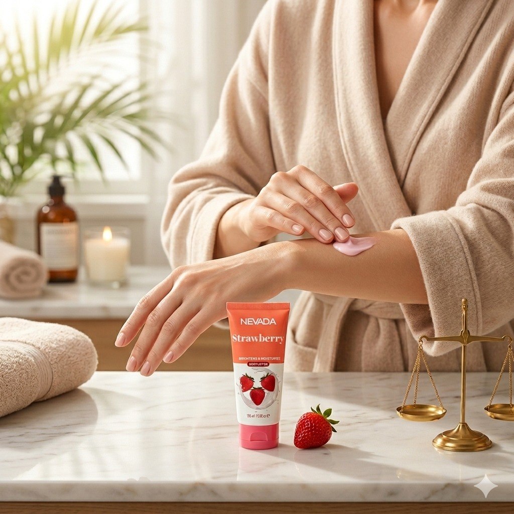 CREMA CORPORAL HIDRATANTE Y ABRILLANTADORA CON EXTRACTO DE FRESA NEVADA 100ML