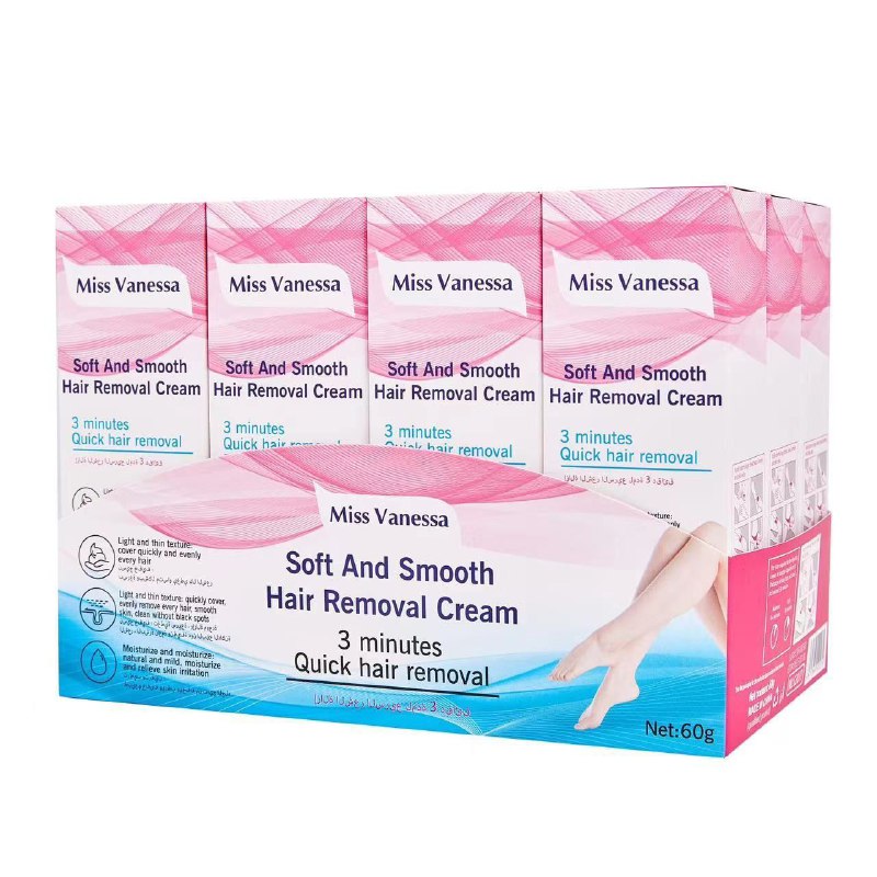CREMA CORPORAL DEPILADORA SUAVIZANTE DE ACCION ULTRA RAPIDA MISS VANESSA 60G