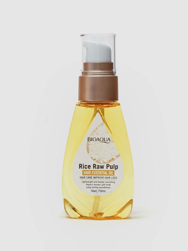 ACEITE PARA EL CABELLO REPARADOR Y ANTICAIDA CON EXTRACTO DE PULPA DE CRUDA DE ARROZ BIOAQUA 70ML
