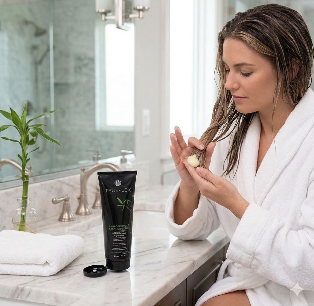 TRATAMIENTO RECONSTRUCTOR INTENSIVO PARA CABELLO DAÑADO CON EXTRACTO DE BAMBU CISTEINA Y ACEITE DE ARGAN TRUEPLEX 178ML