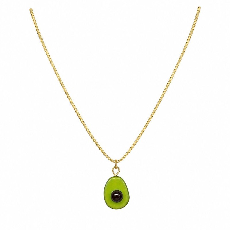 GARGANTILLA DE ENCHAPE PARA DAMA CON DISEÑO DE AGUACATE 2.3CM