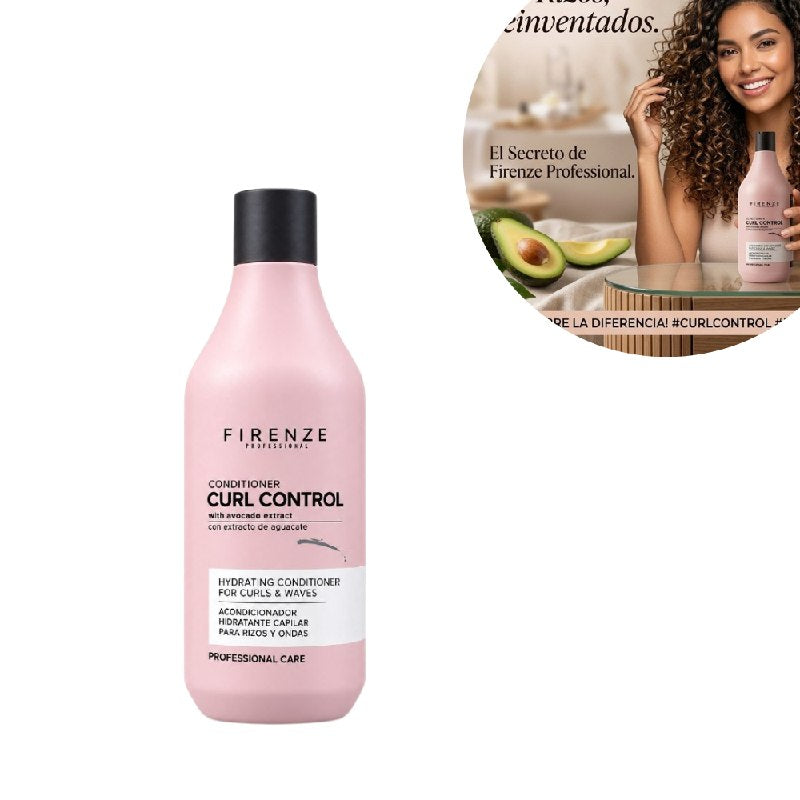 ACONDICIONADOR HIDRATANTE Y NUTRITIVO PARA PELOS RIZADOS Y ONDULADOS DE ACEITE DE AGUACATE FIRENZE 500ML