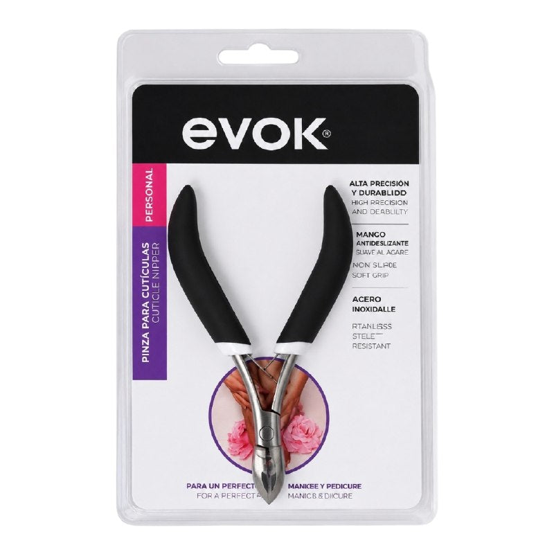 PINZA PARA CUTICULAS DE UÑAS DE ALTA PRECISION Y DE ACERO INOXIDABLE EVOK