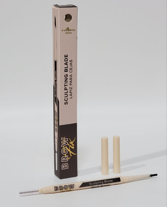 LAPIZ DE CEJAS DOMINA LOS PELOS SUELTOS CON PRECISION, BROCHA PARA CEPILLAR Y DIFUMINAR ITALIA DELUXE BROW FIX TONO 01 BLACK BROWN