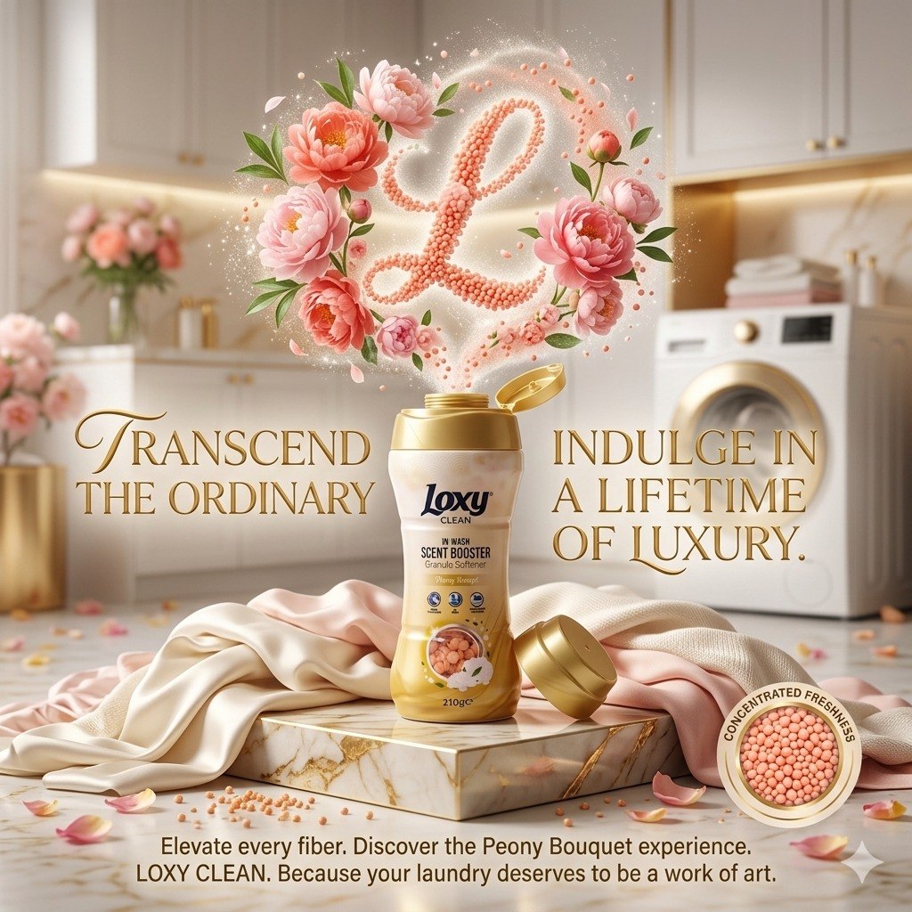 POTENCIADOR DE AROMA Y SUAVIZANTE PARA LAVANDERIA CON AROMA A RAMO DE PEONIA LOXY 210G
