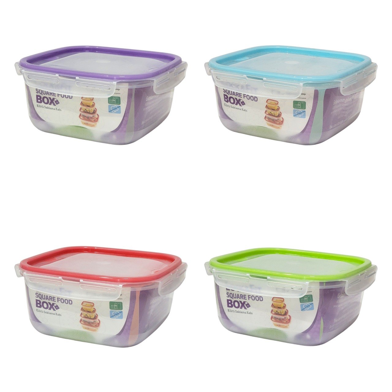 SET DE RECIPIENTES PANAS PARA ALIMENTOS DE TAMAÑOS VARIADOS 4PCS LOCK&FIT