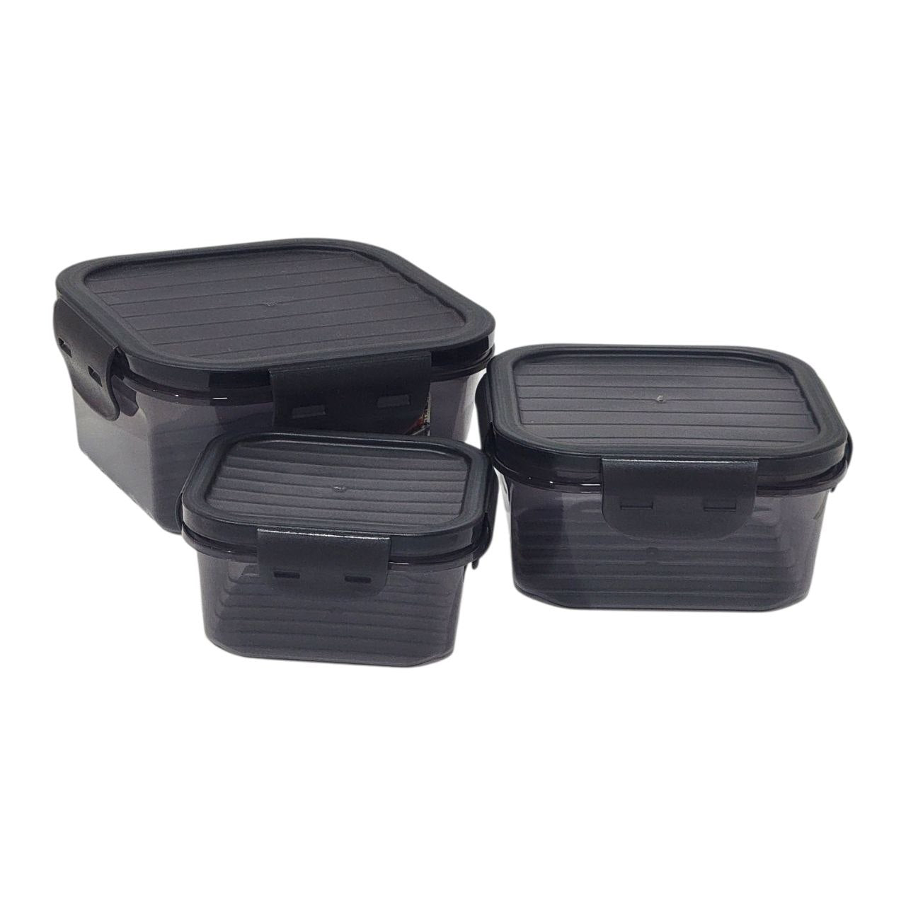 SET DE RECIPIENTES PANAS PARA ALIMENTOS HERMETICOS APILABLES 3PCS QLUX IDEAS