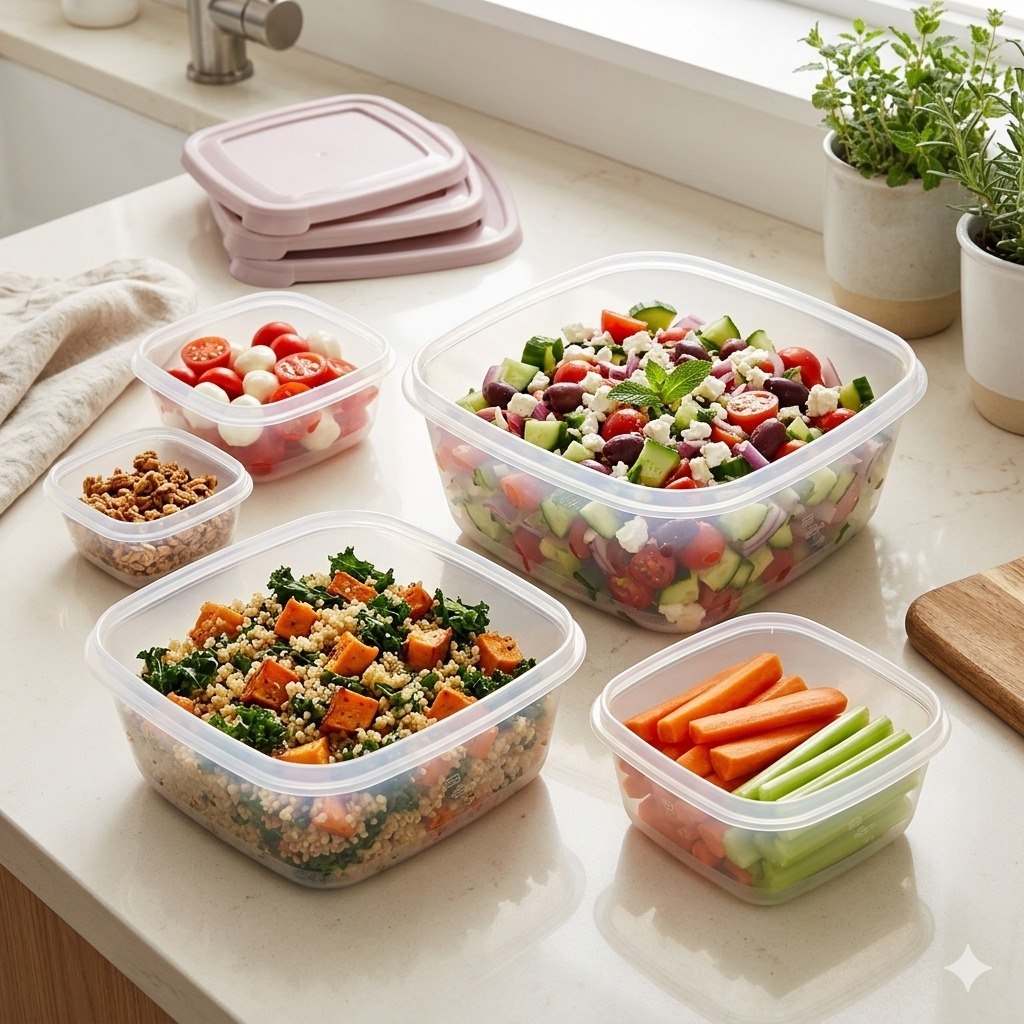 SET DE RECIPIENTES PANAS PARA ALIMENTOS HERMETICAS BAGER 5PCS