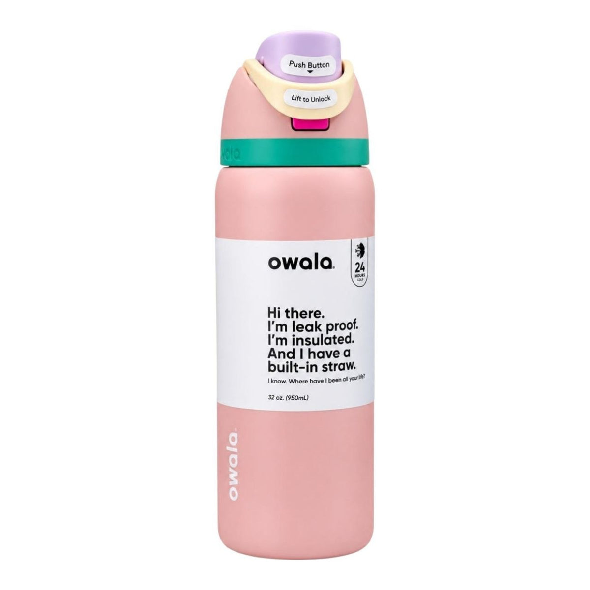 BOTELLA TÉRMICA REUTILIZABLE CON PAJILLA INTEGRADA OWALA 24OZ (710ML)