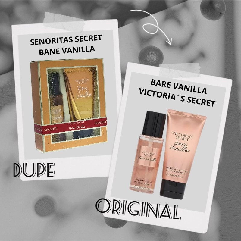SET SENORITAS SECRET BANE VANILLA SPLASH 75ML, BODY LOTION 75ML (M) (AROMA SIMILAR VS BARE VANILLA)