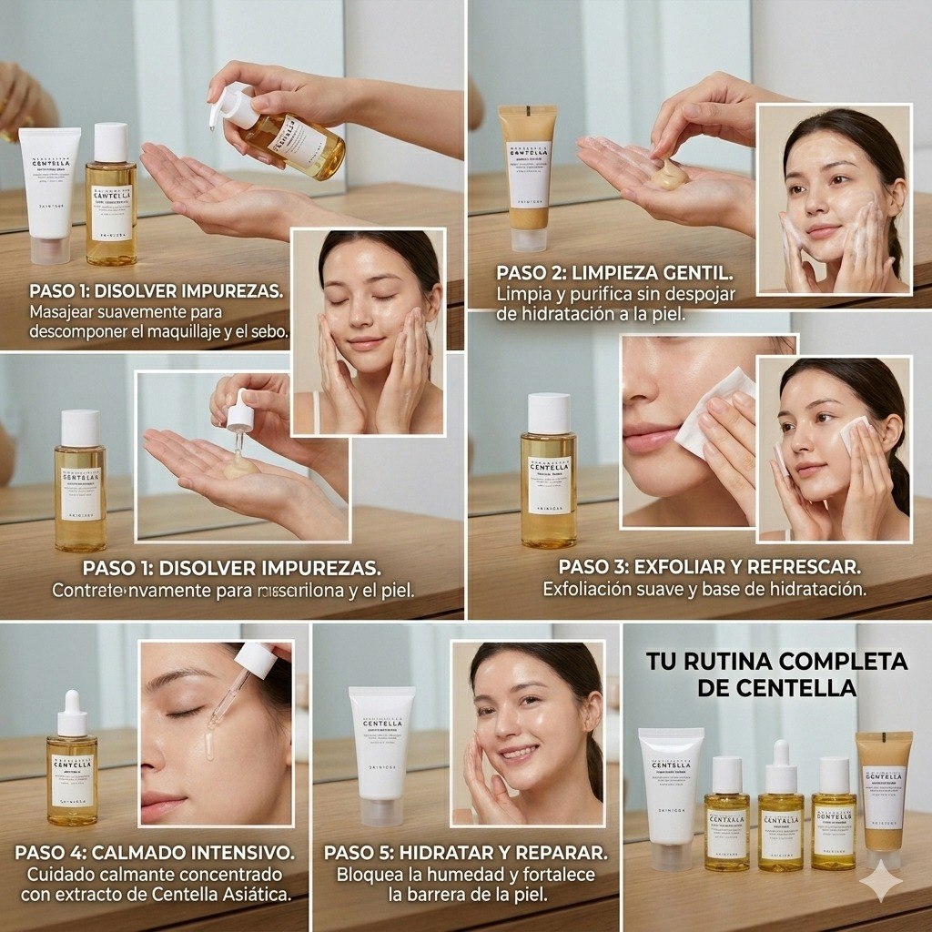 SET DE CUIDADO FACIAL DE VIAJE CON CENTELLA ASIATICA DE MADAGASCAR 5PCS SKIN1004