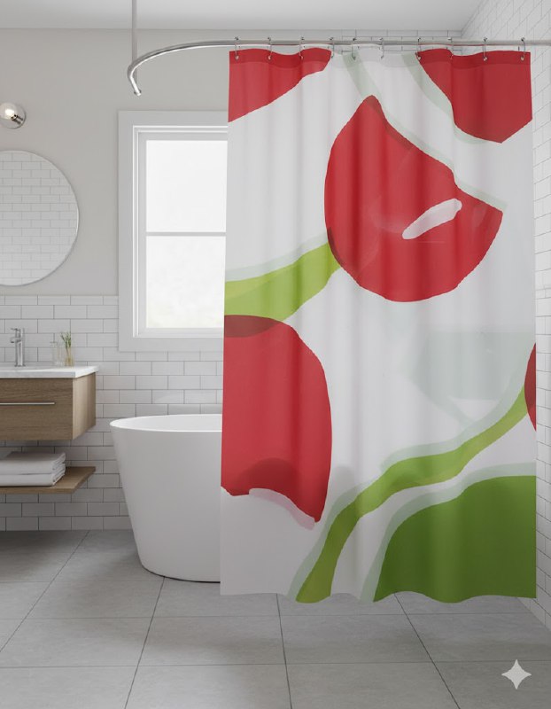 CORTINA DE DUCHA DE POLYSTER, SIMPLE Y MODERNO CON 12 ARANDELAS Y MATERIALES DURADEROS 180X180CM LARUCCI SHOWER CURTAIN 16 ESTILOS