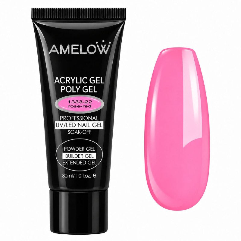 GEL ACRILICO PROFESIONAL DE CONSTRUCCION Y EXTENSION DE UÑAS AMELOW 30ML