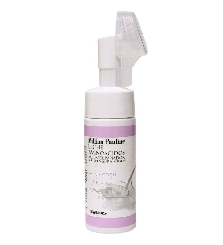 LIMPIADOR FACIAL EN ESPUMA DE EXTRACTO DE PROTEINA DE LECHE CON CEPILLO MASAJEADOR MILLION PAULINE 150G