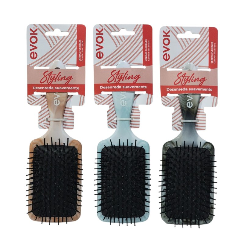 CEPILLO PARA EL CABELLO DESENREDANTE CON DISEÑO MARMOLEADO SUAVE EVOK