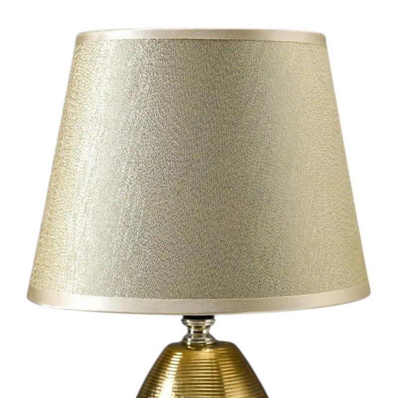 LAMPARA DECORATIVA DE MESA ELECTRICA CON PANTALLA DE TELA