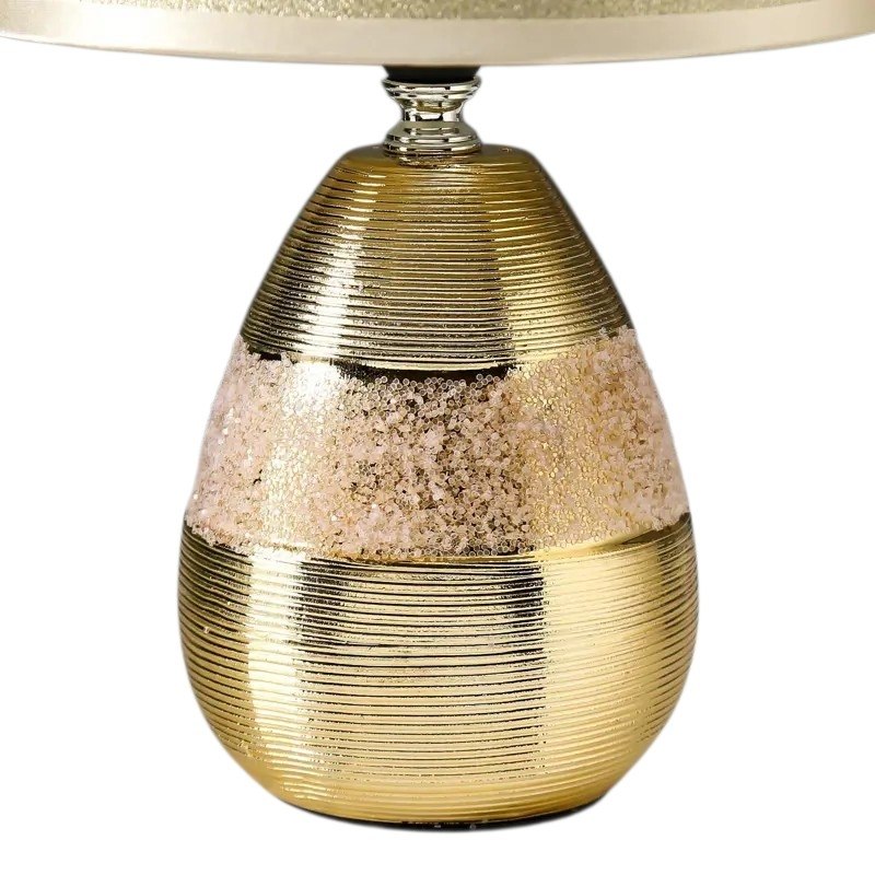 LAMPARA DECORATIVA DE MESA ELECTRICA CON PANTALLA DE TELA