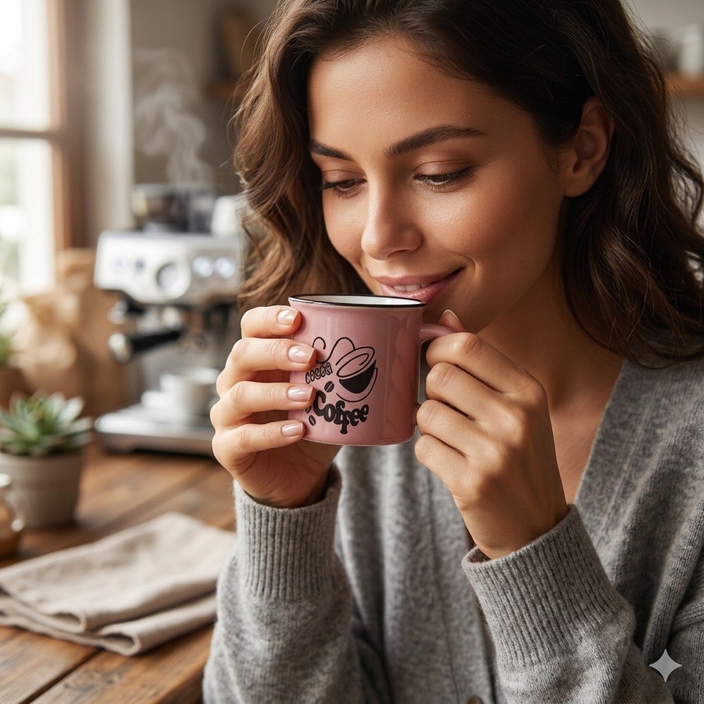 TAZA DE CERAMICA DE ALTA RESISTENCIA CON ACABADO BRILLANTE Y DISEÑO ERGONOMICO 8CM