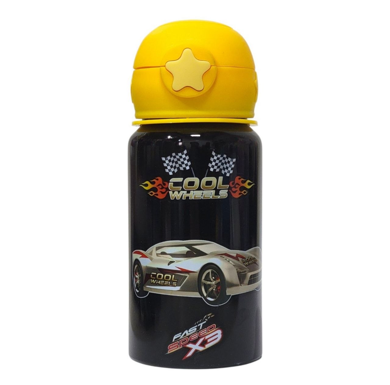 BOTELLA INFANTIL DE ALUMINIO PORTATIL CON PAJILLA DE SILICONA 450ML