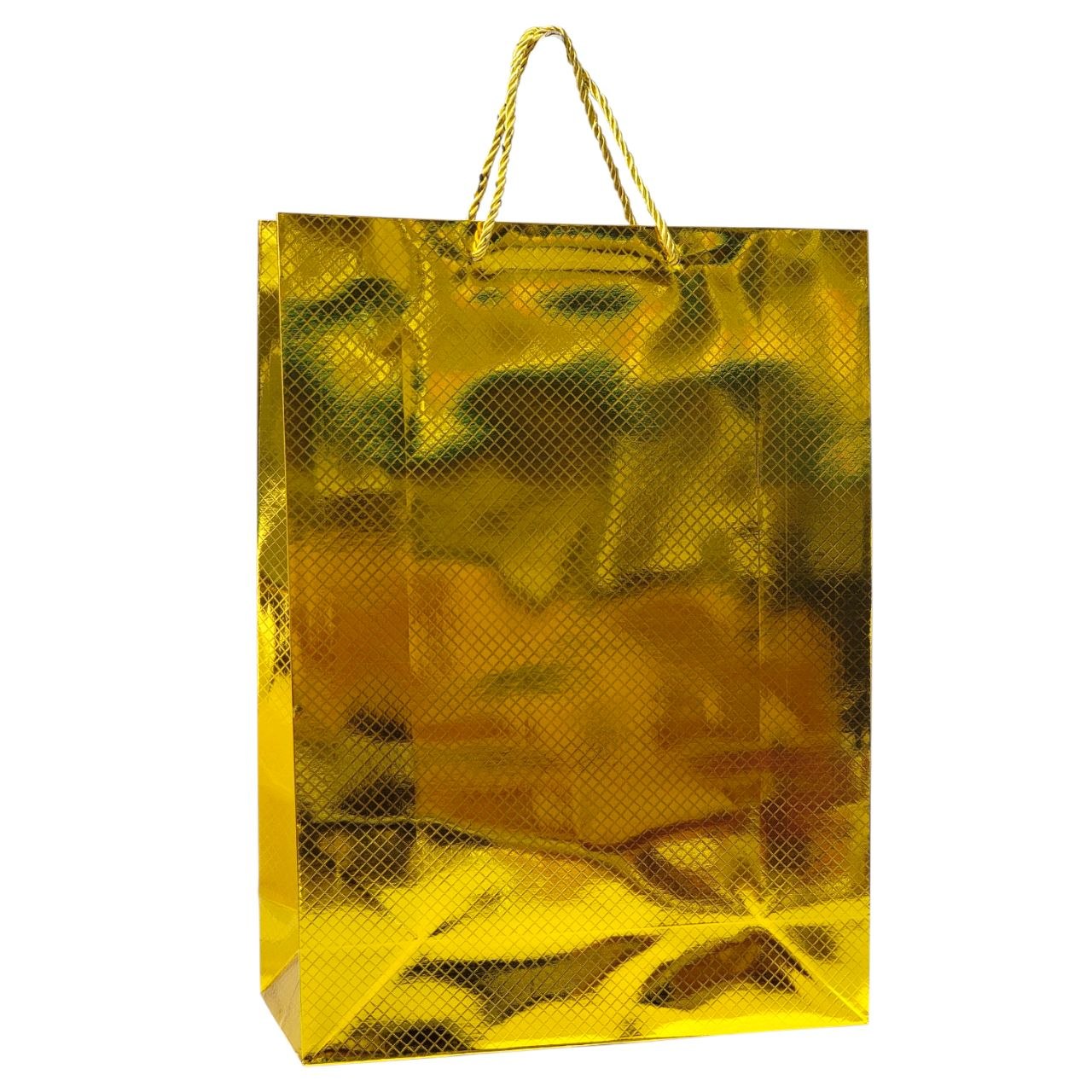 BOLSA DE REGALO EXTRA GRANDE CON ACABADO METALICO 30X42X12CM