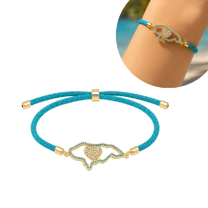 PULSERA DE ENCHAPE ELASTICA PARA DAMA CON DISEÑO DE HONDURAS