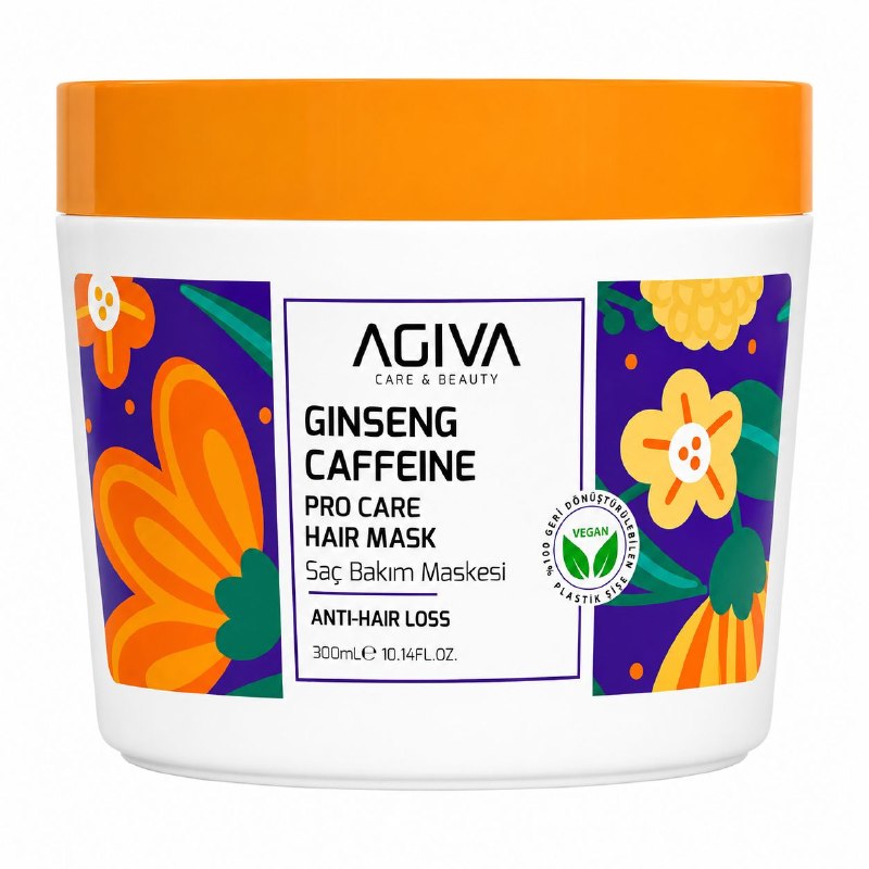 MASCARILLA CAPILAR NUTRITIVA Y FORTALECEDORA DE EXTRACTO DE GINSENG Y CAFEINA  AGIVA 300ML