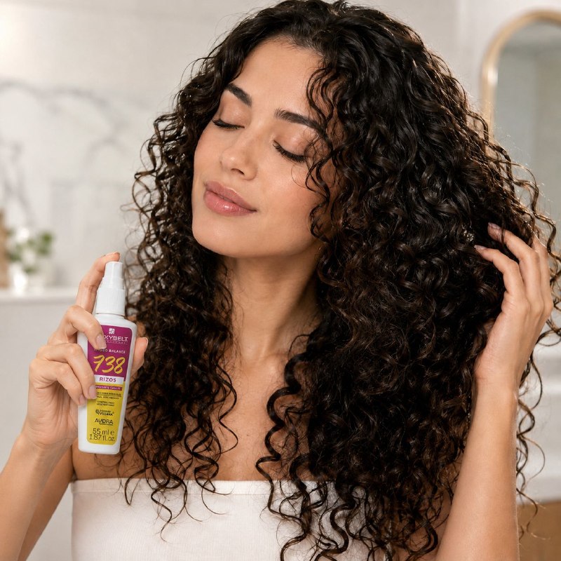 TONICO CAPILAR HIDRATANTE Y DEFINIDOR PARA CABELLOS RIZADOS CON ACEITE DE ARGAN, COCO Y AGUACATE 738 MAXYBELT 55ML