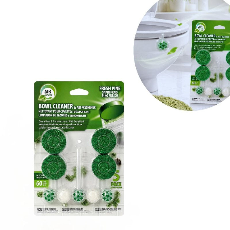 PASTILLAS LIMPIADORAS Y DESODORANTES PARA SANITARIOS CON AROMA A AIRES DEL BOSQUE AIR FUSION 5PCS