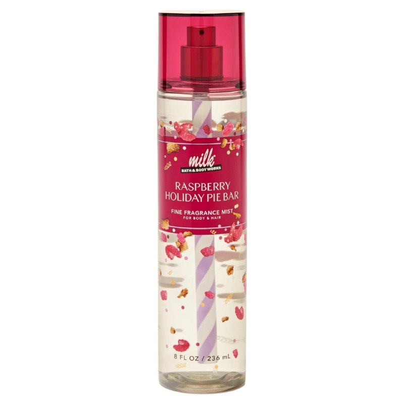 BATH & BODY WORKS SPLASH MILK RASPBERRY HOLIDAY PIE BAR 236ML (M) (DUPE KATY PERRY MEOW EDP)