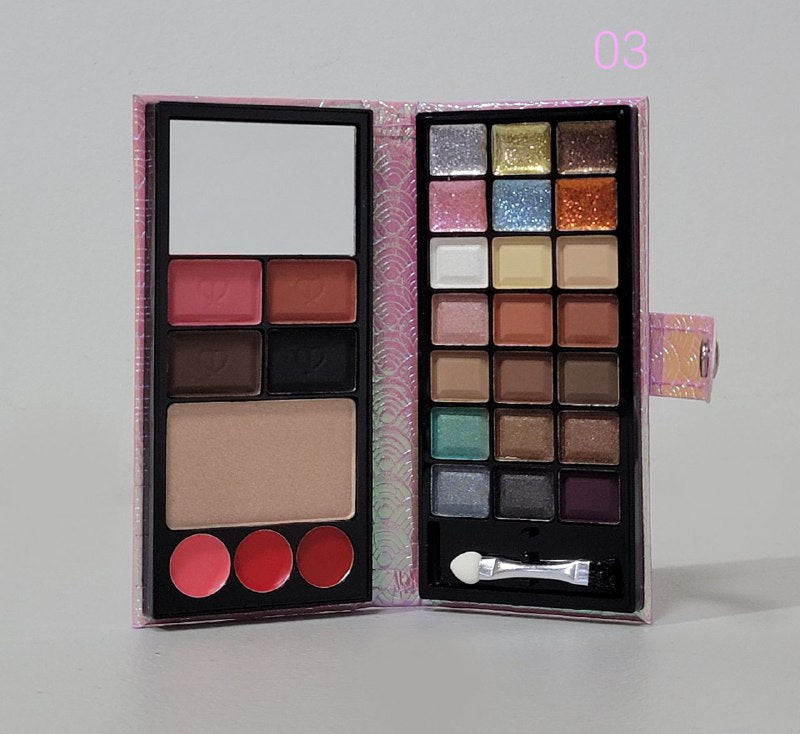 SOMBRAS DE OJOS EN KIT 3 EN 1, 18 SOMBRA,1 POLVO, 3 RUBOR 3 BRILLOS ENGOL COLLECTIONS 5.5G