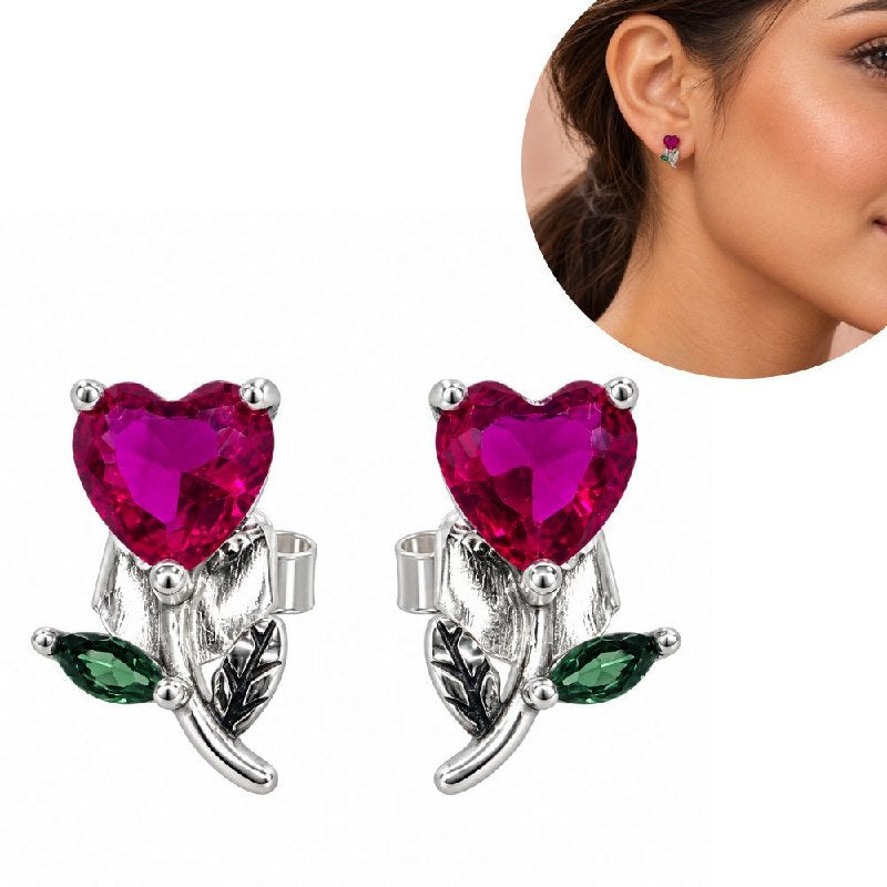 ARITOS DE PLATA 9.25 CON DISEÑO DE FLOR TULIPAN MEDIDA: 1CM PESO: 1.3G