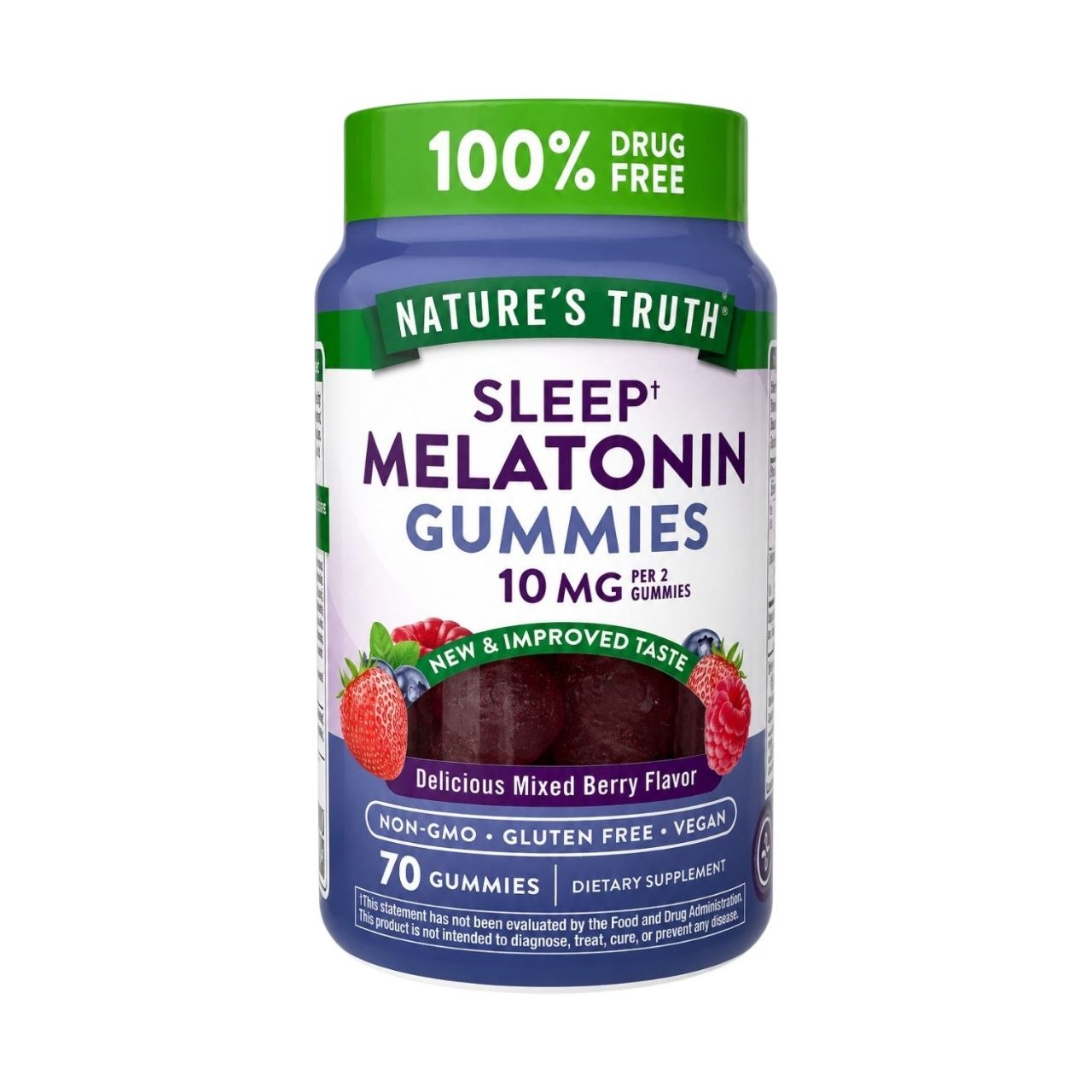 SUPLEMENTO NATURAL PARA EL SUEÑO SABOR FRUTOS MIXTOS MELATONIN GUMMIES NATURE'S TRUTH SLEEP 70 GOMITAS