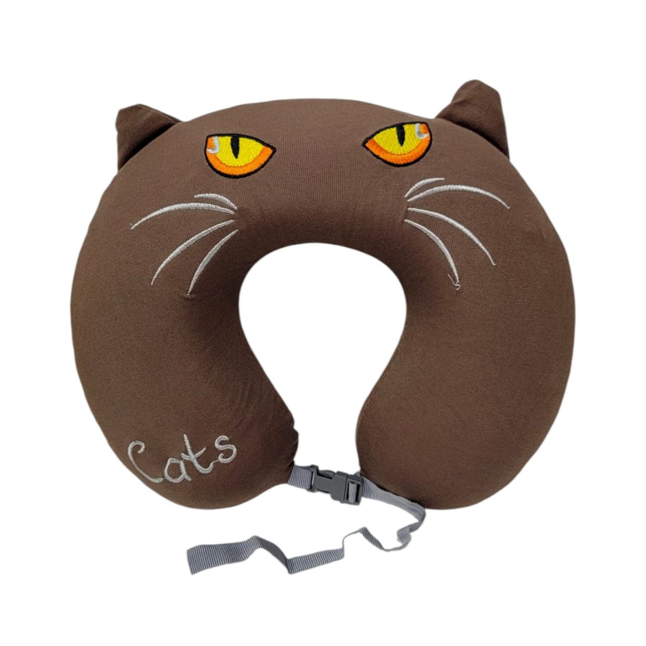 COLLARIN FOAM ALMOHADA PARA CUELLO EN FORMA DE U DE ESPUMA VISCOELASTICA CON FUNDA LAVABLE, CIERRE PARA CUELLO PARA VIAJES O DORMIR 5 DISEÑOS DE GATO 36X27CM