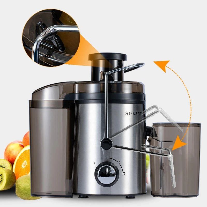 EXPRIMIDOR DE JUGO DE ACERO INOXIDABLE CON 2 VELOCIDADES 800W SK-JB-175 SOKANY 800ML